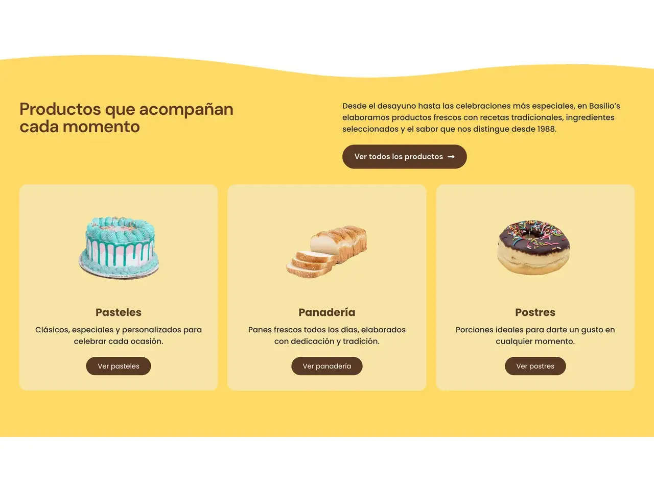 Productos en el sitio de Basilio's