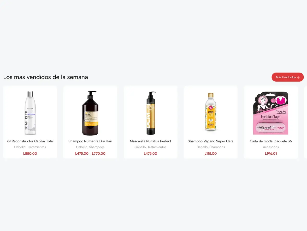 Los más vendidos de la semana en el sitio de Beauty Market
