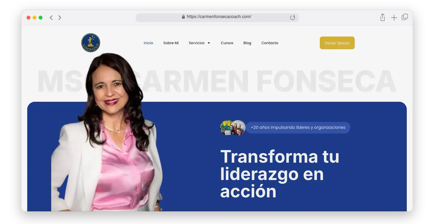 Página de inicio de Carmen Fonseca en el navegador