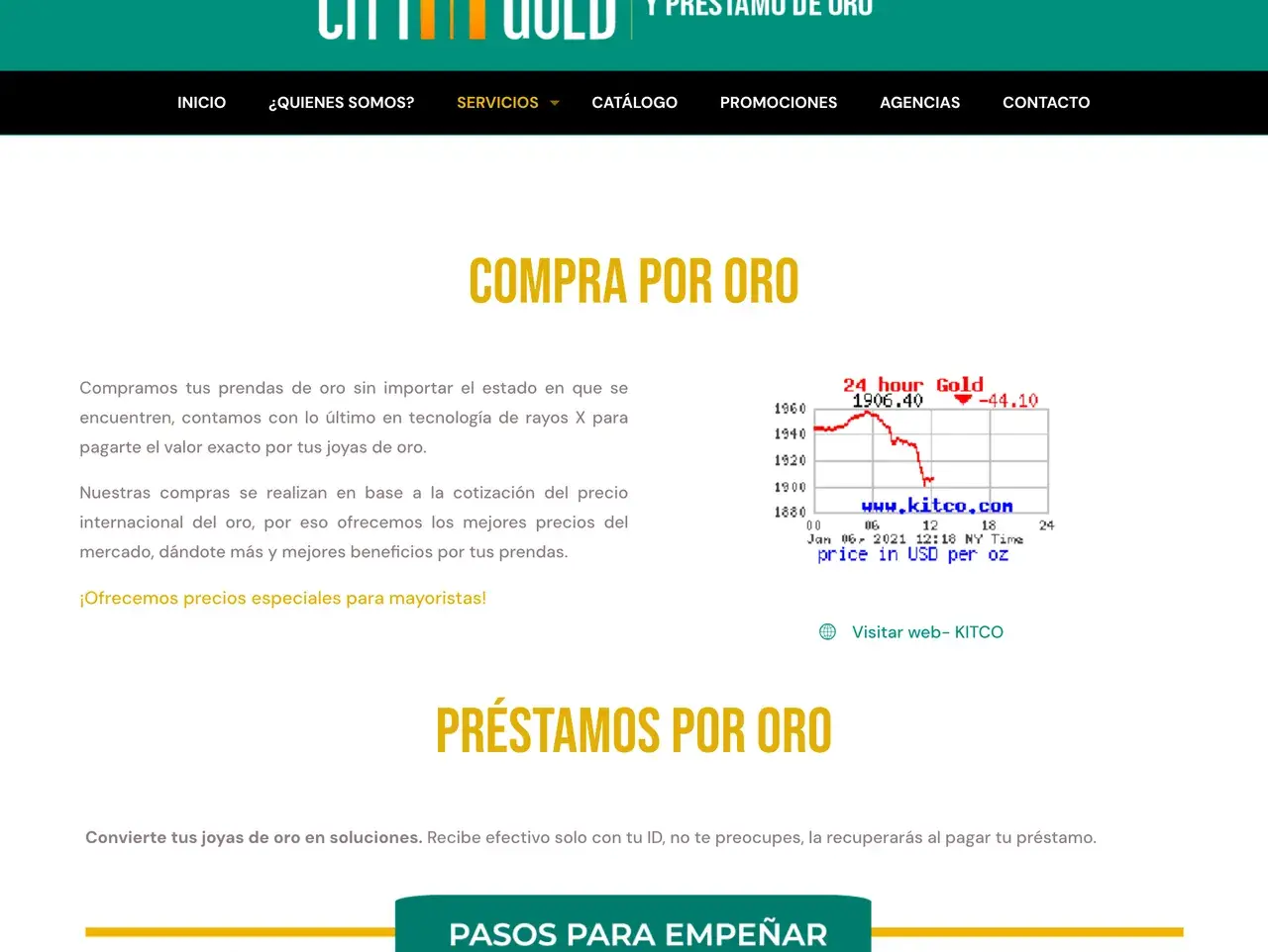 Compra por oro en el sitio de City Gold