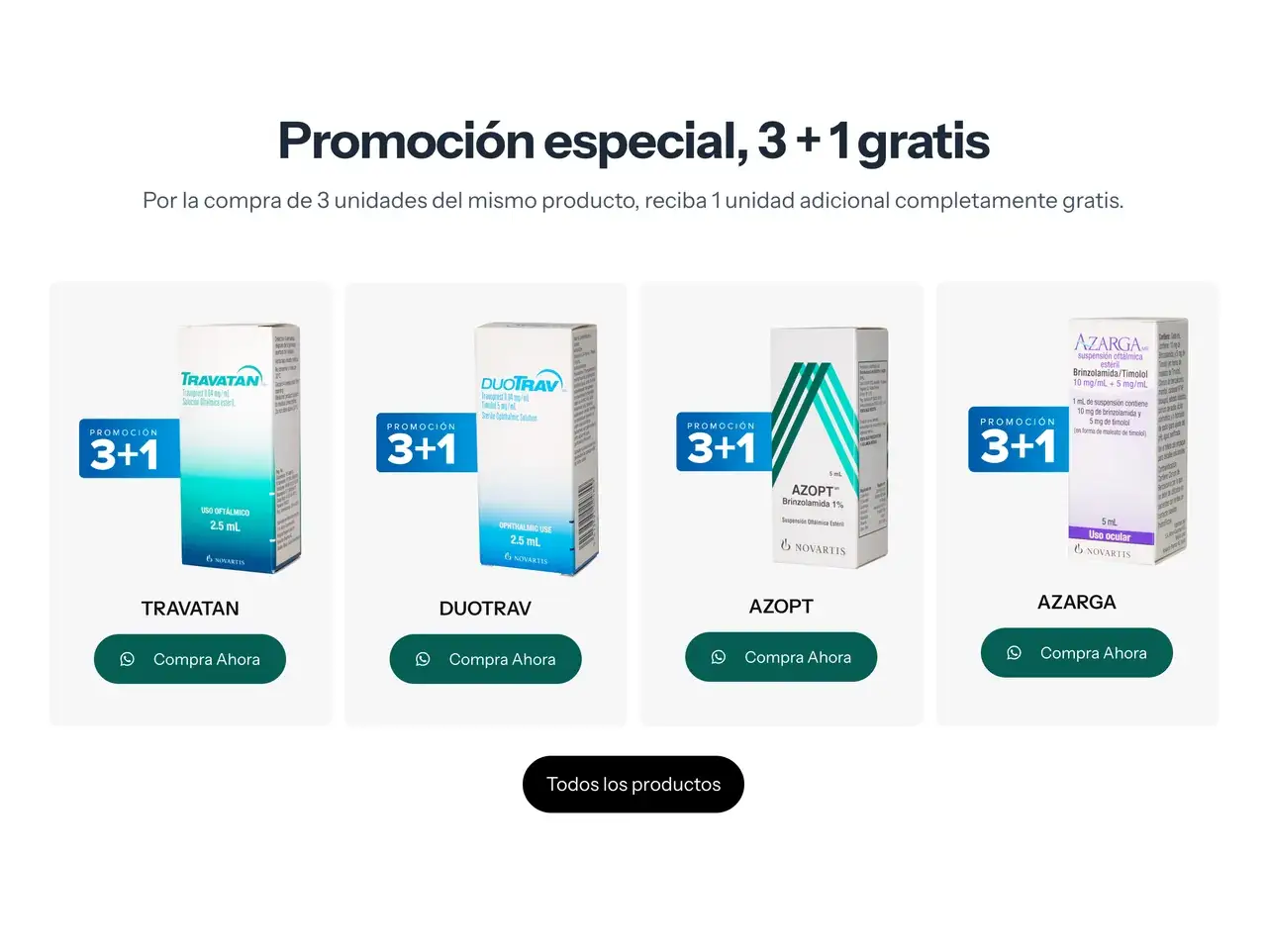 Promoción 3 + 1 en el sitio de Corfarma