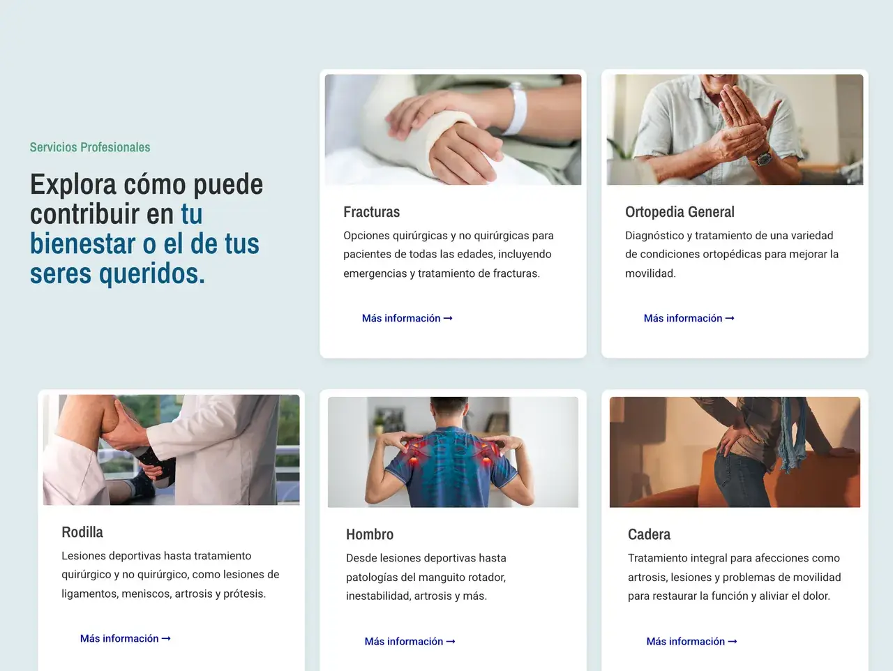 Servicios profesionales en el sitio de Dr. Juan Carlos Fuentes