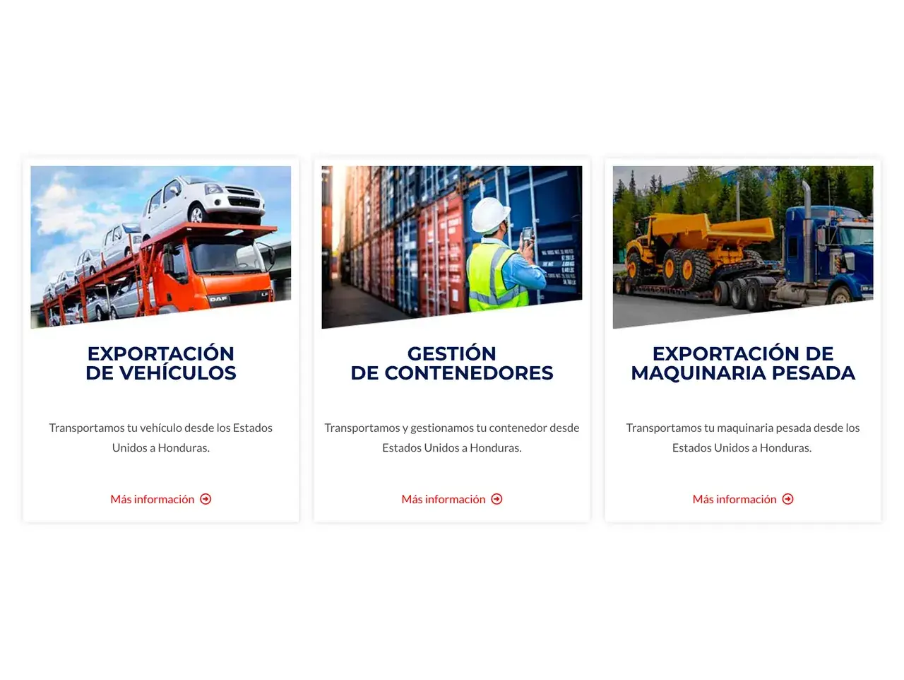 Servicios de carga en el sitio de Encar Trading