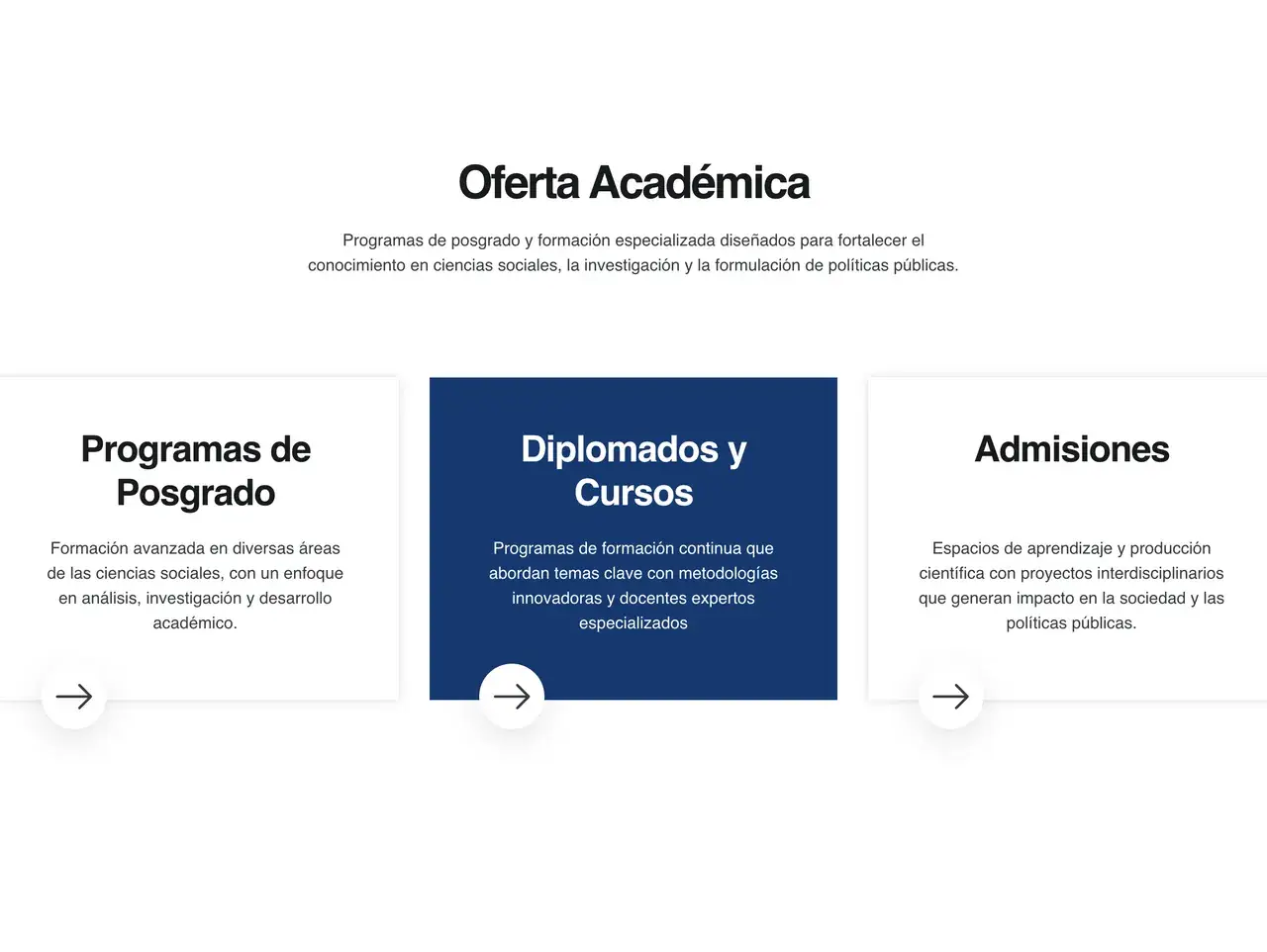 Oferta académica en el sitio de FLACSO Honduras
