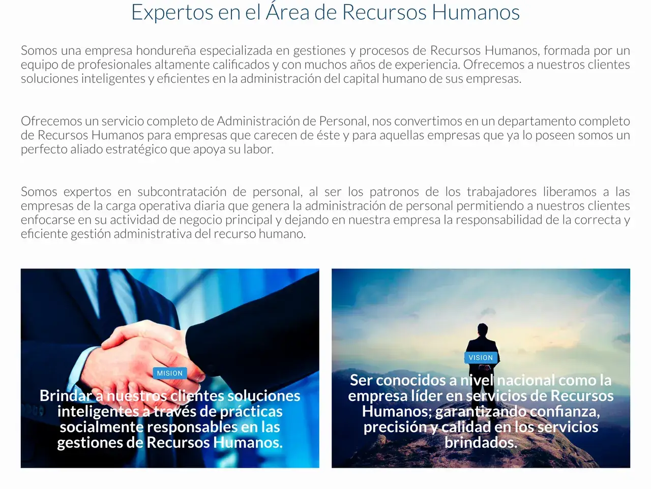 Quiénes somos en el sitio de HN SERH