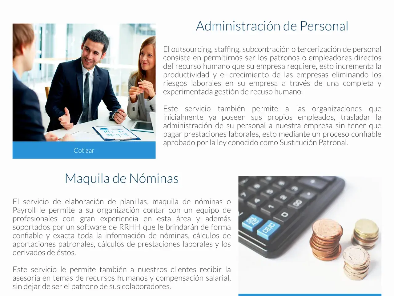 Servicios en el sitio de HN SERH