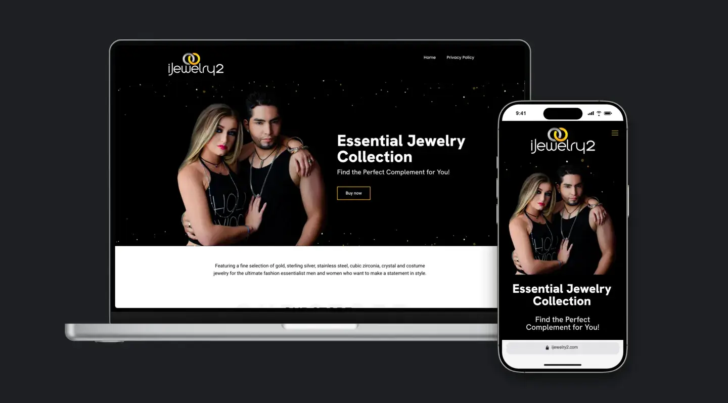 Sitio web de iJewelry en laptop y celular