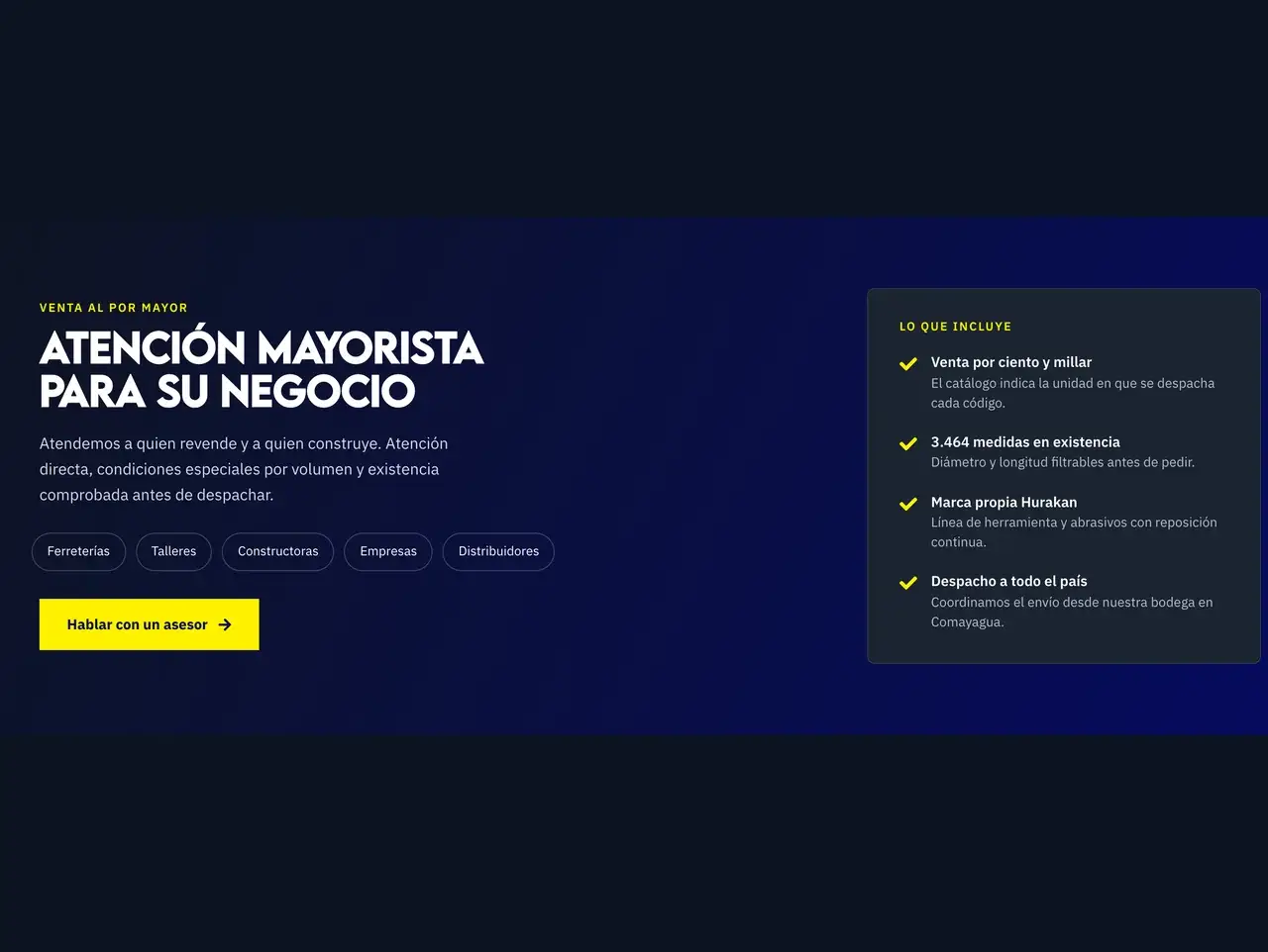 Venta al por mayor en el sitio de IMEXSU