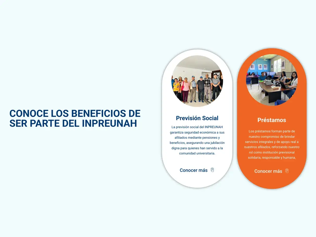 Beneficios en el sitio de INPREUNAH