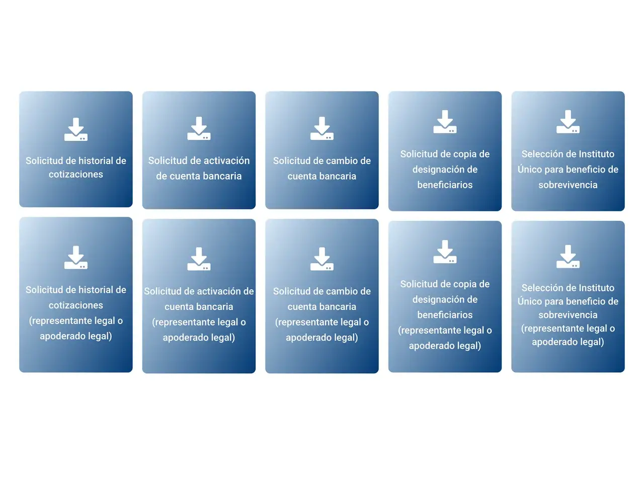 Formularios en el sitio de INPREUNAH