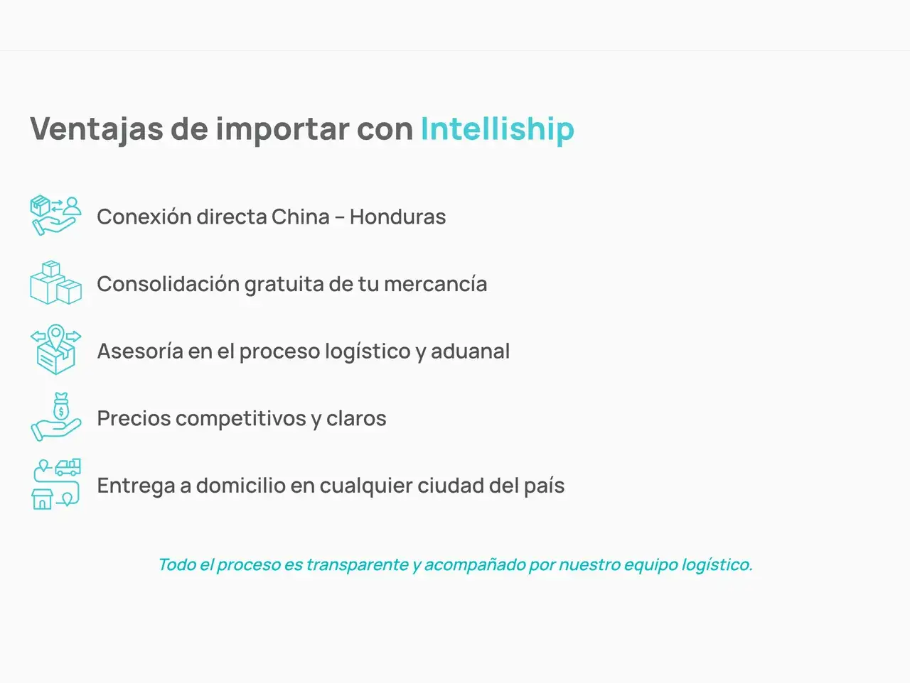 Importación desde China en el sitio de Intelliship