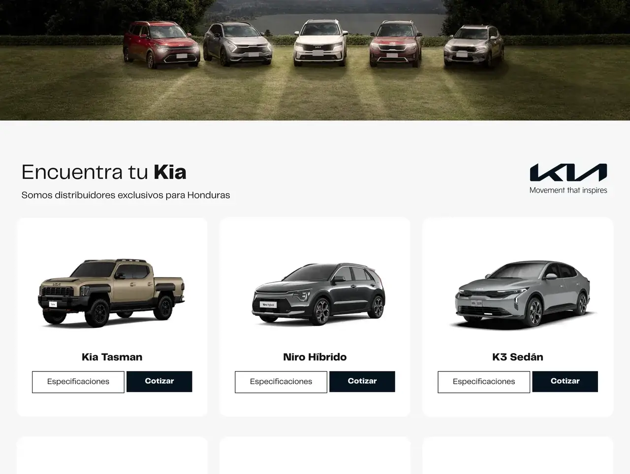 Modelos Kia en el sitio de Corporación JAAR