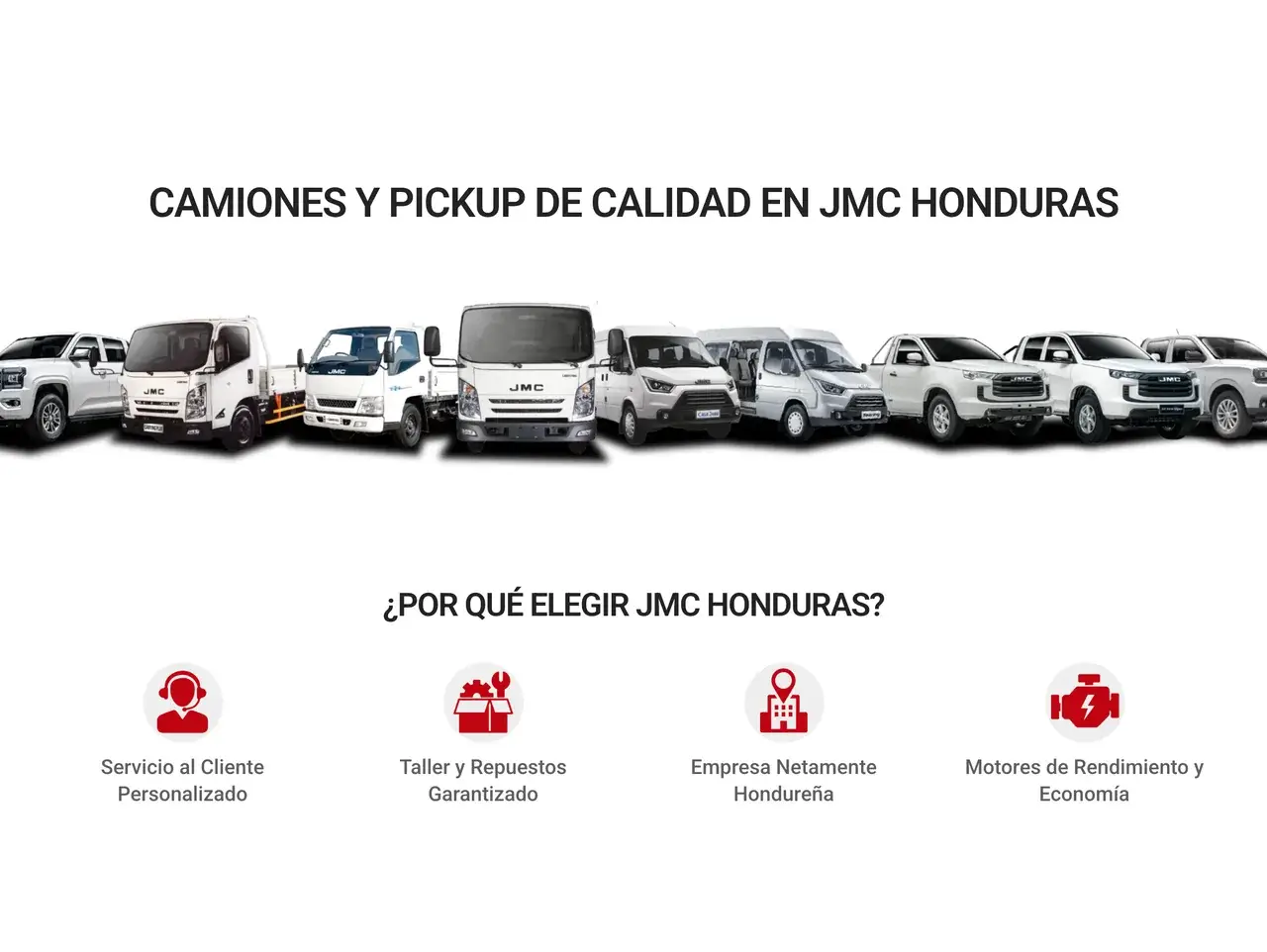 Modelos y ventajas en el sitio de JMC Honduras