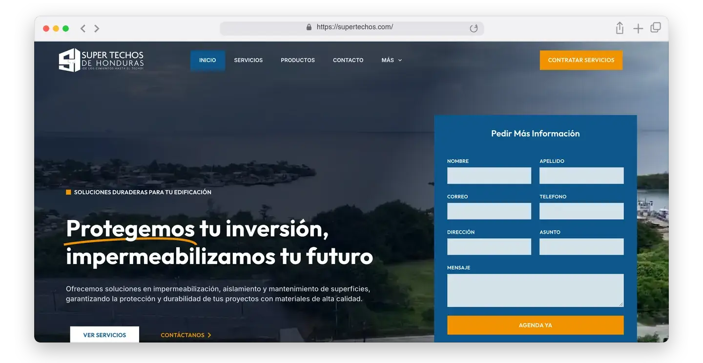 Página de inicio de Supertechos en el navegador