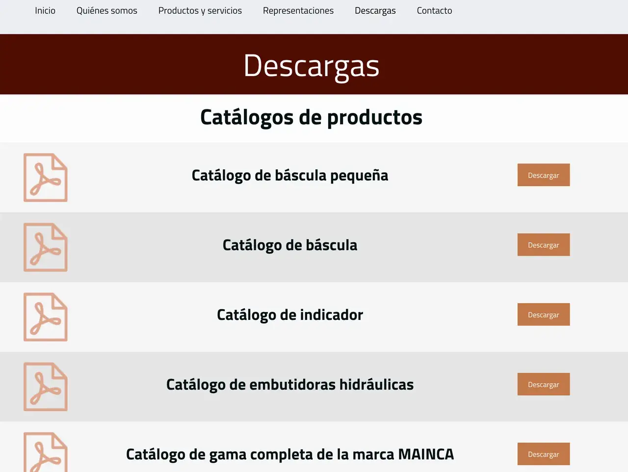 Descargas en el sitio de TESA