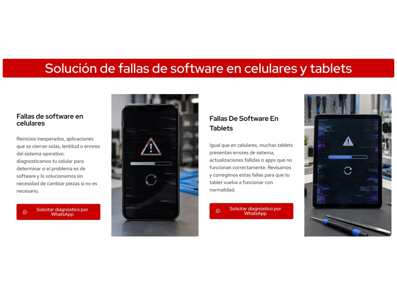 Fallas de software en el sitio de TET Movil