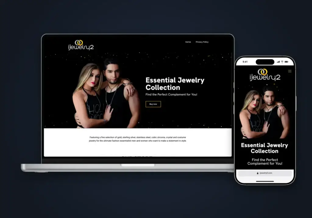 Sitio web de iJewelry en laptop y celular